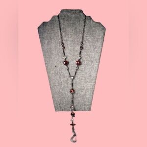 Elegant Red Silver Jewelry Set